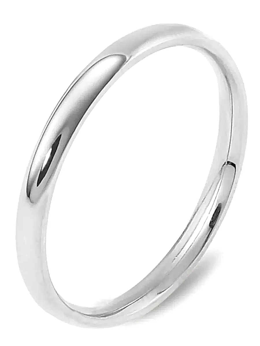 3mm İnce Bombeli Parlak Erkek Kadın Unisex Çelik Alyans Yüzük cl27 - Beyaz