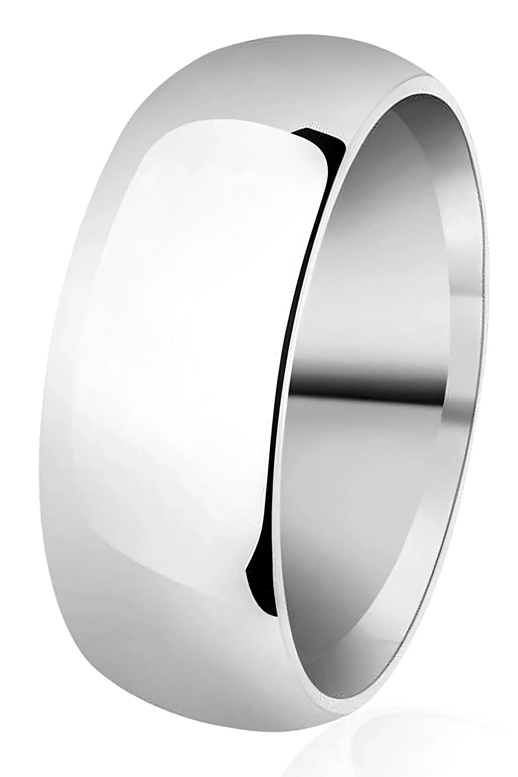 8 mm Geniş Bombeli Gümüş Alyans Söz Nişan Yüzüğü wr21-1