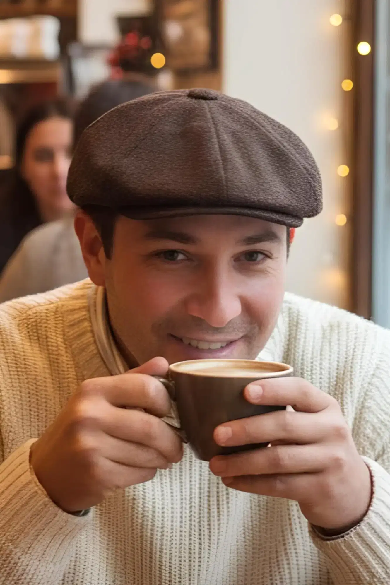 Erkek Kasket Peaky Blinders Driver Kaşmir Şapka Bere Fötr cp224u - Kahverengi