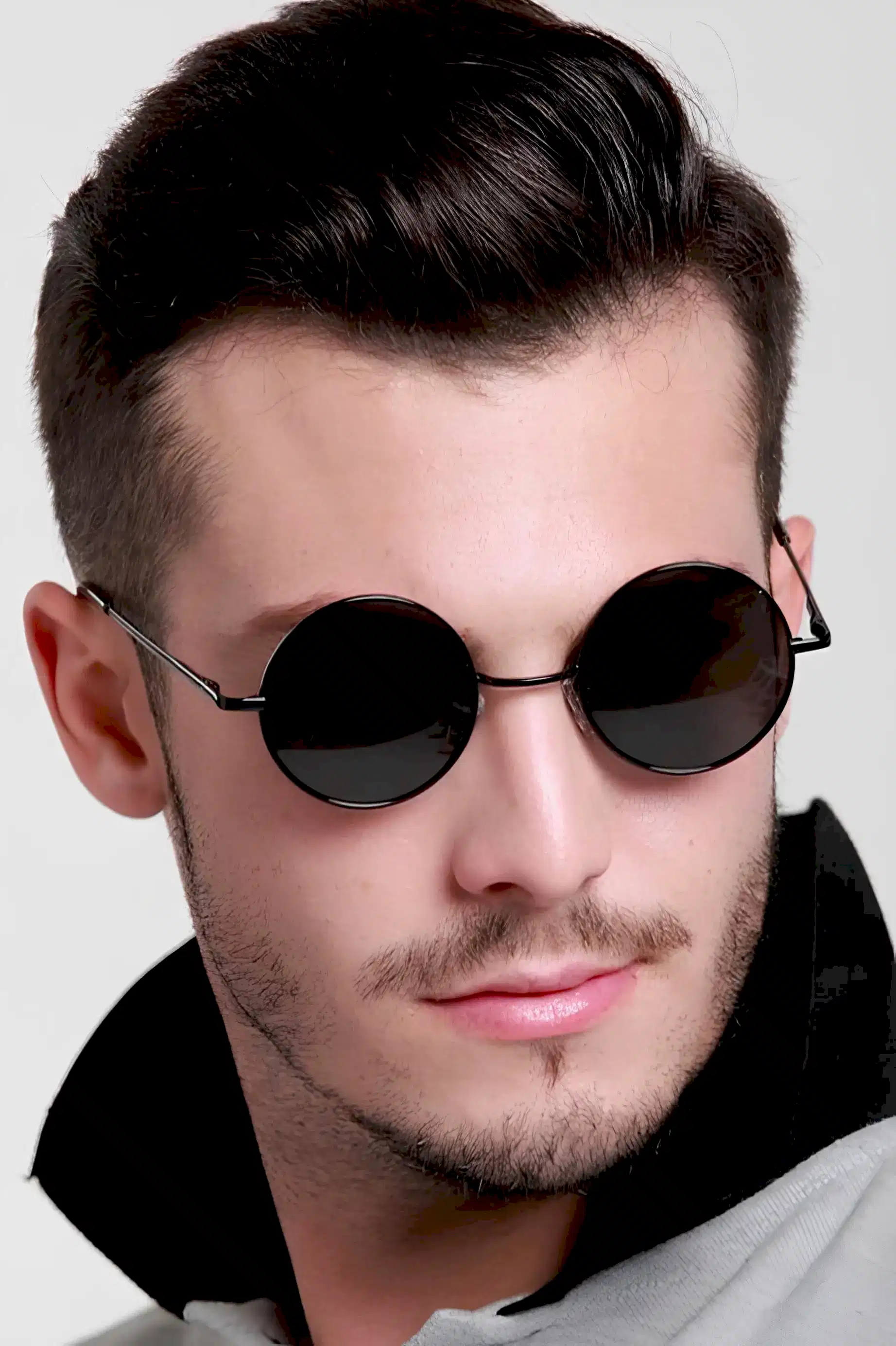 Extoll John Lennon Yuvarlak Siyah Renk Güneş Gözlüğü 6 Renk Ex608 - Siyah