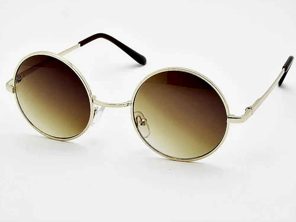 Extoll Yuvarlak Cam John Lennon Erkek Güneş Gözlüğü 6 Renk ex608 - Kahverengi