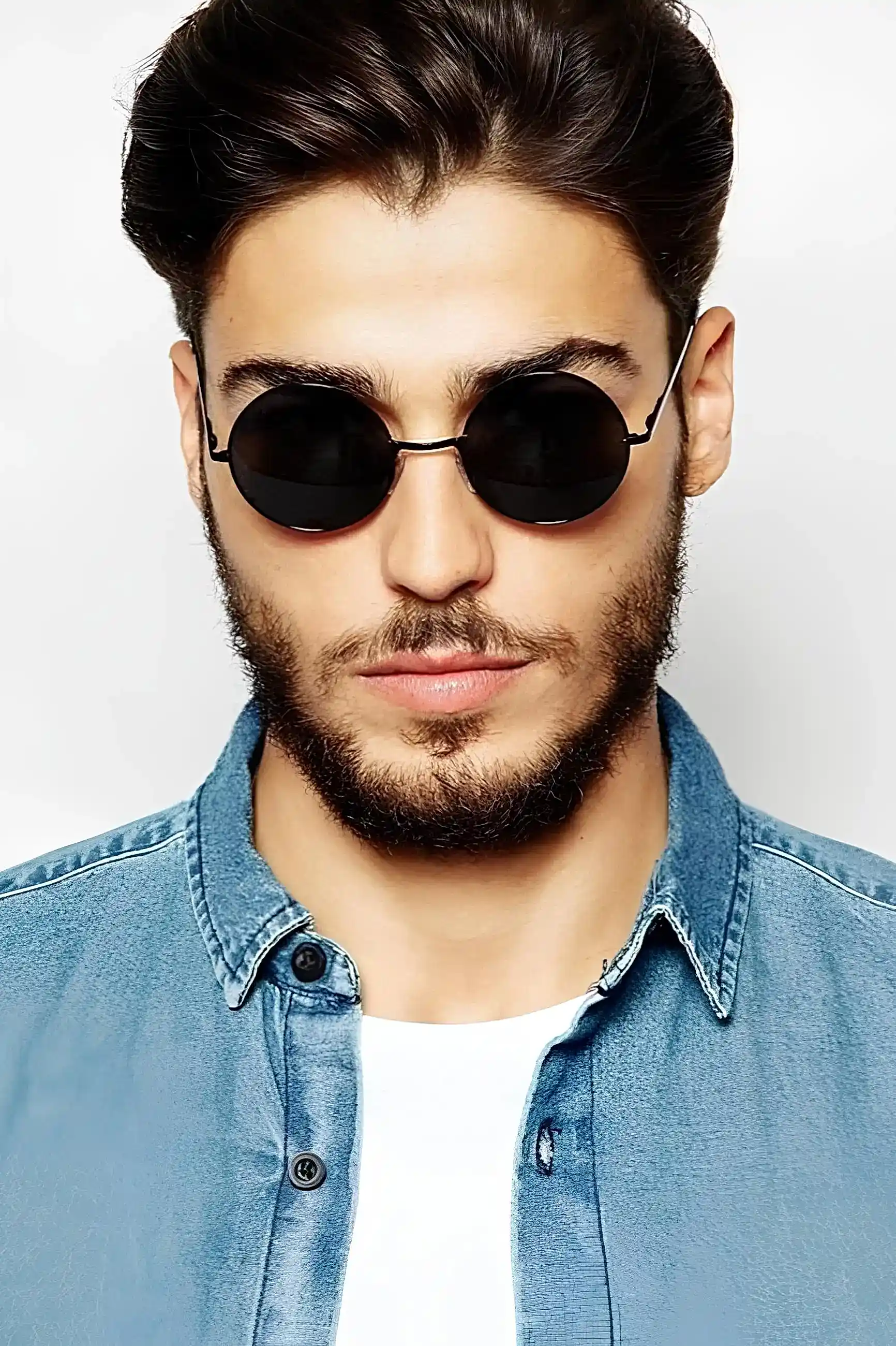 Extoll Yuvarlak Cam John Lennon Erkek Güneş Gözlüğü 6 Renk ex608 - Siyah