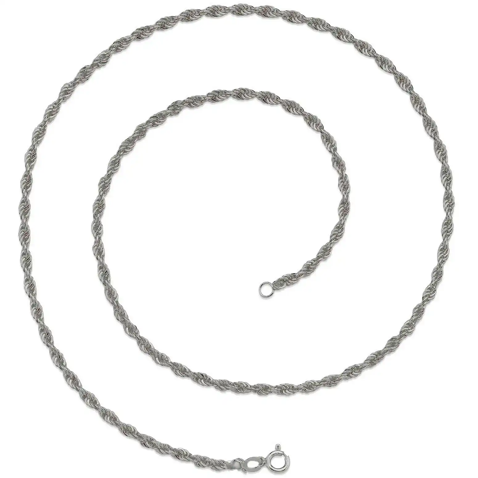 Gümüş Halat Burgu Zincir Erkek Kolye 55cm 3mm 10gr msn01 - Beyaz