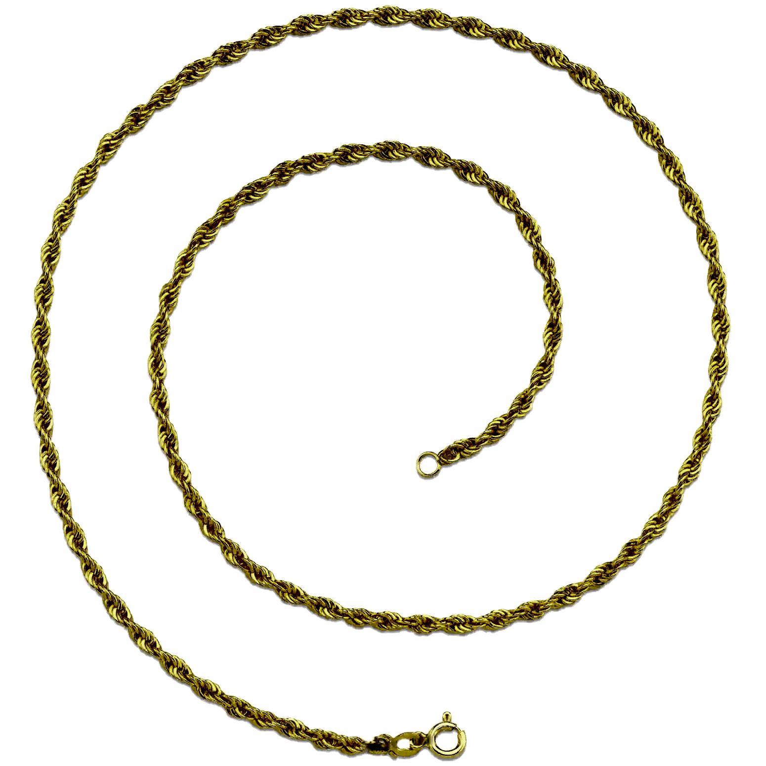 Gümüş Halat Burgu Zincir Erkek Kolye 55cm 3mm 10gr msn01 - Sarı