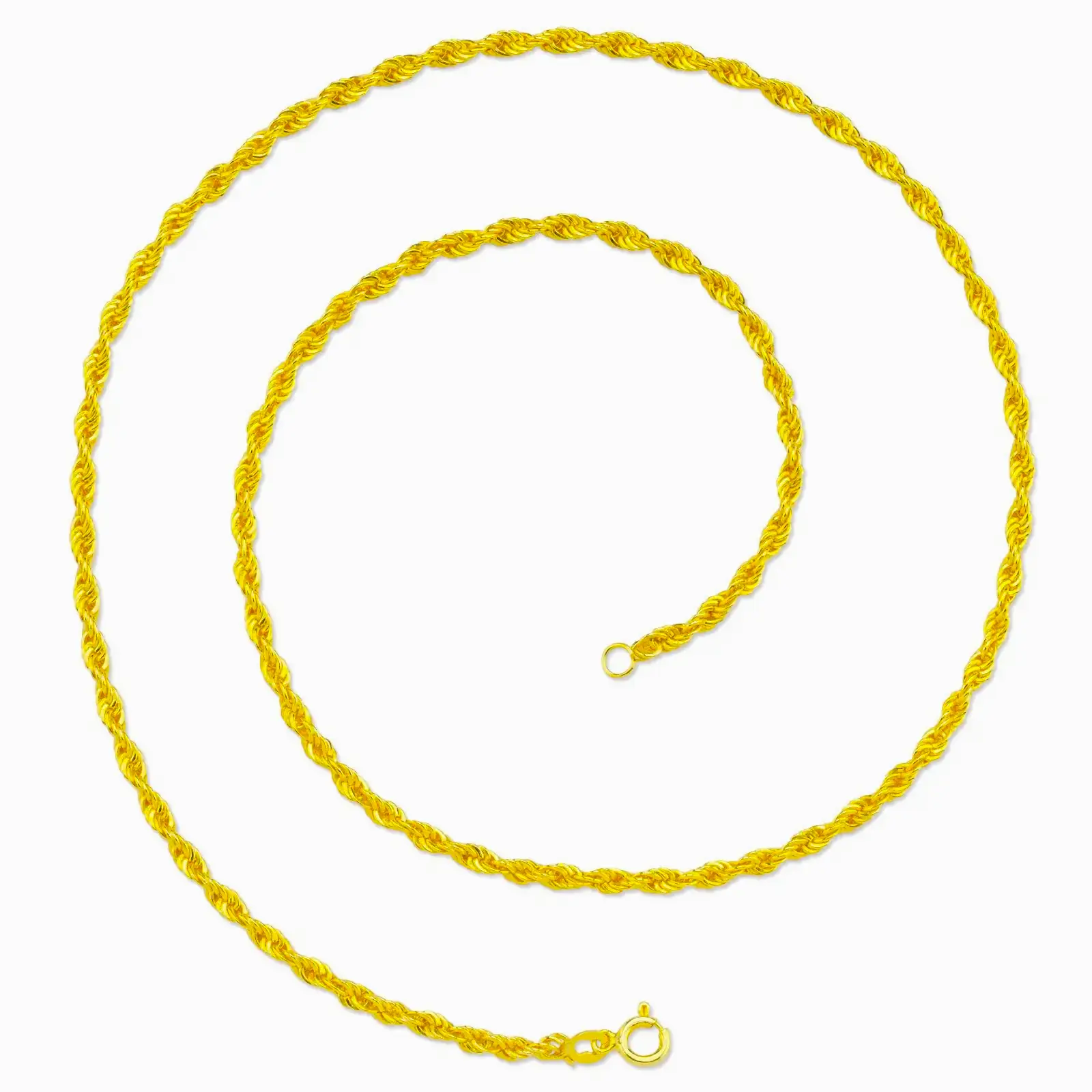 Gümüş Halat Burgu Zincir Erkek Kolye 55cm 4mm 14gr msn02 - Sarı