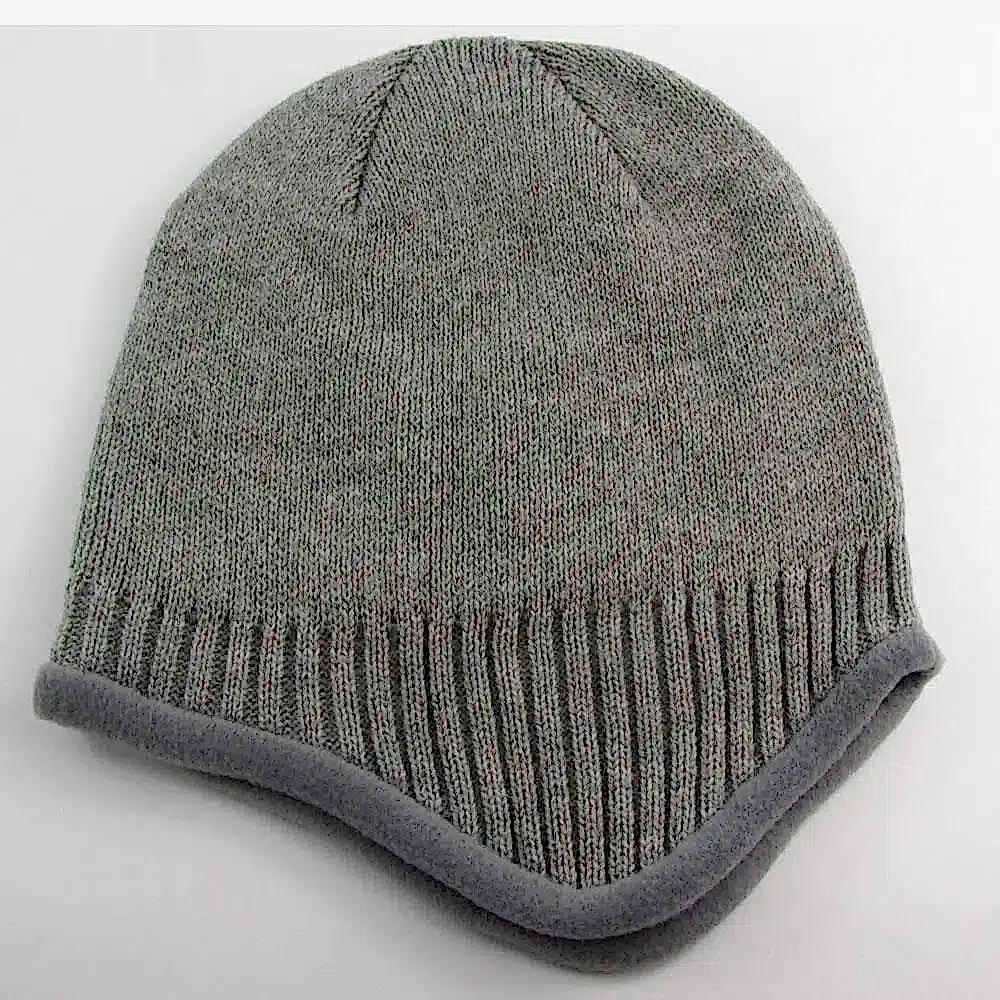 İçi Polarlı Kulaklıklı Erkek Bere Şapka 4 Renk cp181 - Gri