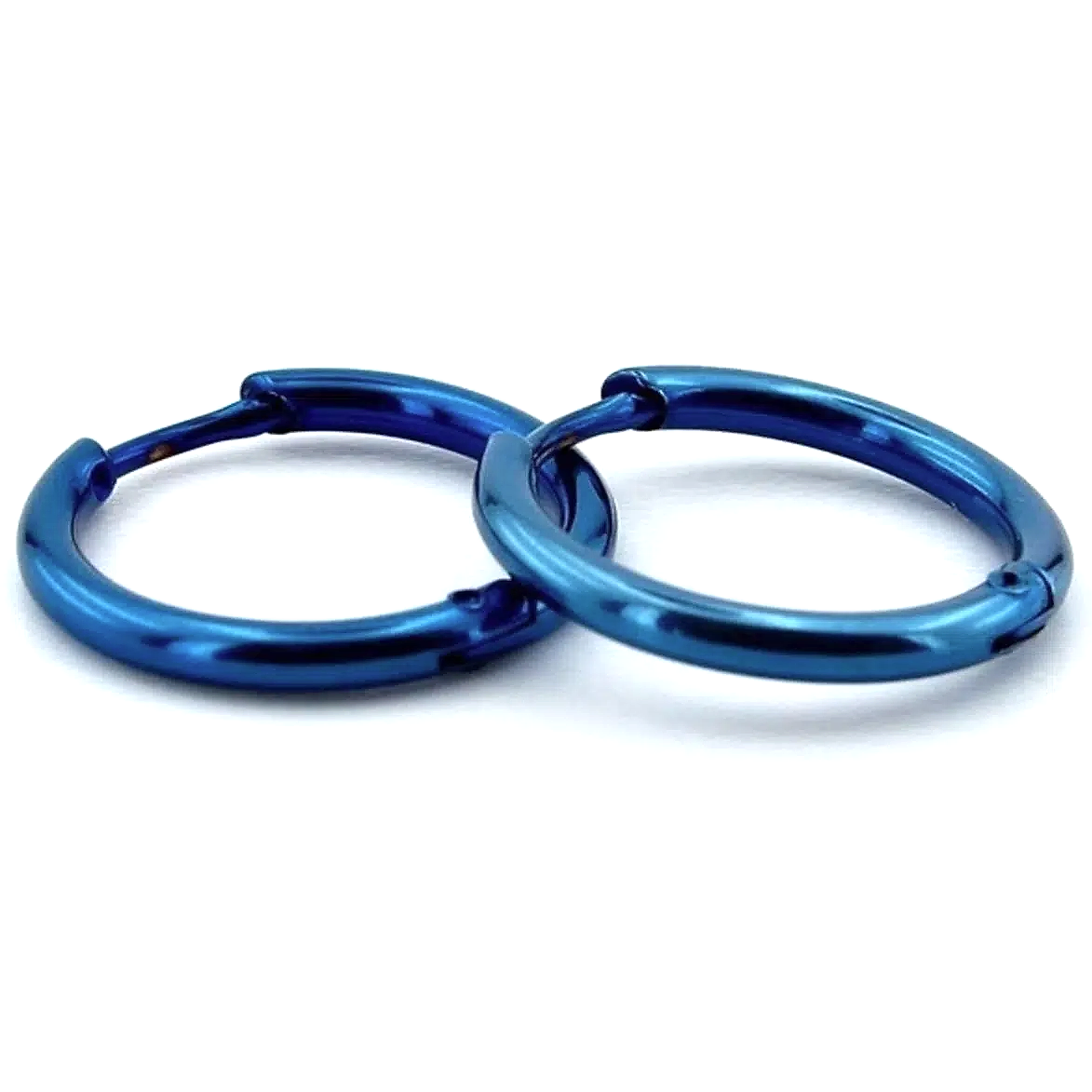 İnce Halka Unisex Erkek Kadın Paslanmaz Çelik Küpe Çifti 2 Adet mse5 - Lacivert