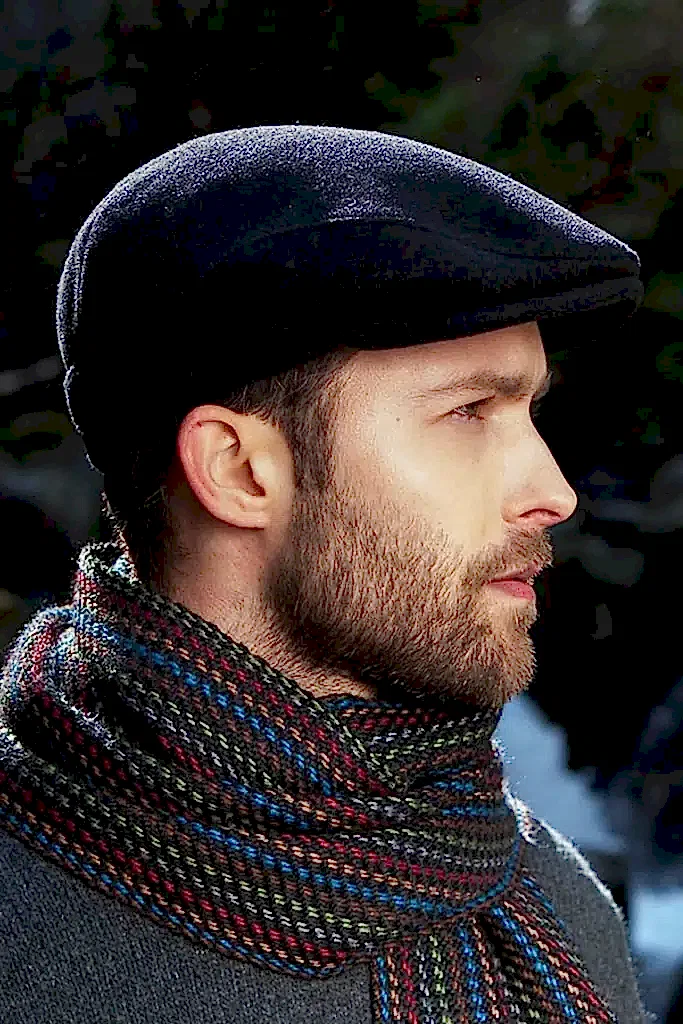 Kaşe İngiliz Kasket Flat Ördek Model Erkek Şapka cp230 - Siyah