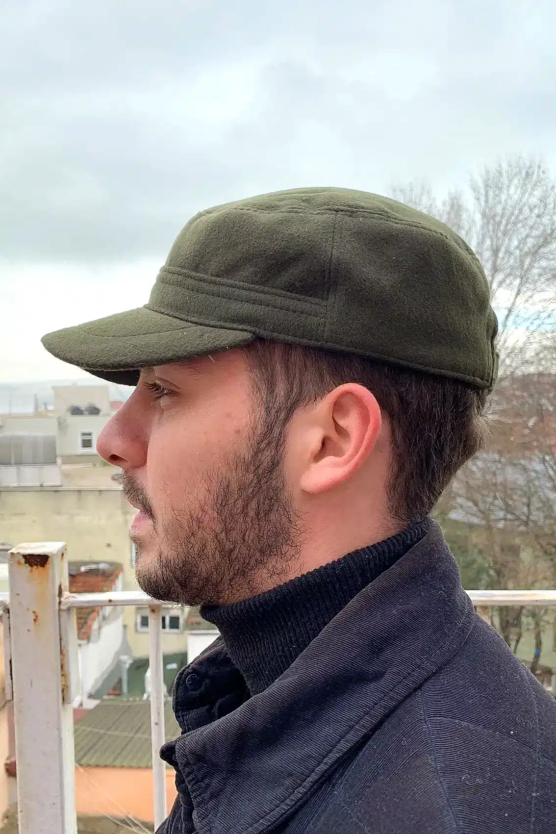 Kaşe Kastro Şapka Erkek Castro Kışlık Yün Şapka cp227 - Yeşil