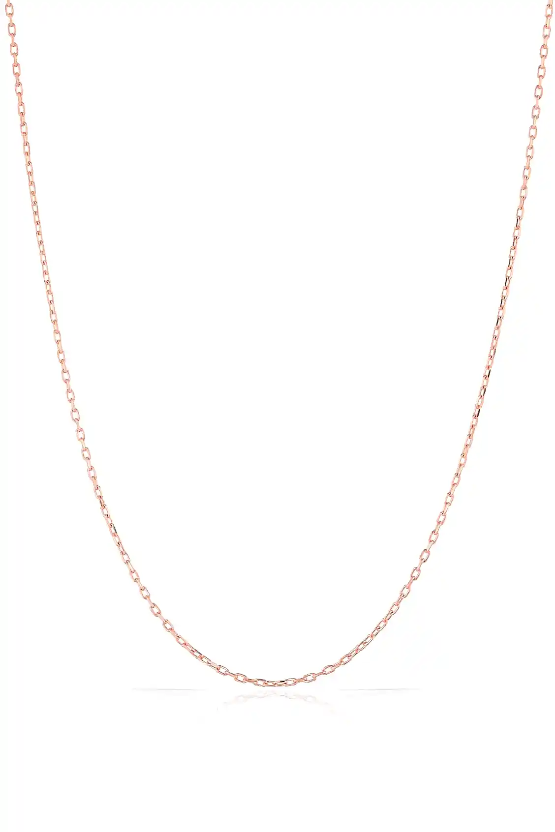 Klasik Forse Kadın Erkek Unisex Gümüş Zincir Kolye 45cm wsn00 - Pembe