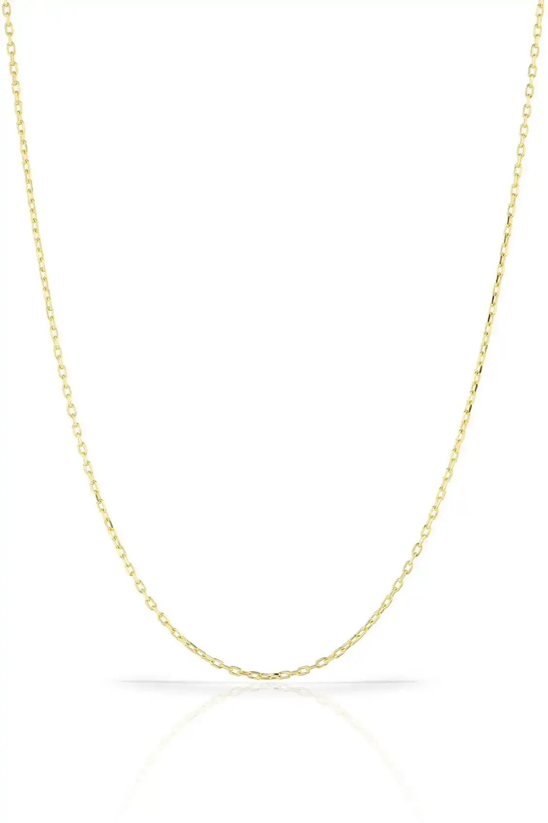 Klasik Forse Kadın Erkek Unisex Gümüş Zincir Kolye 45cm wsn00 - Sarı