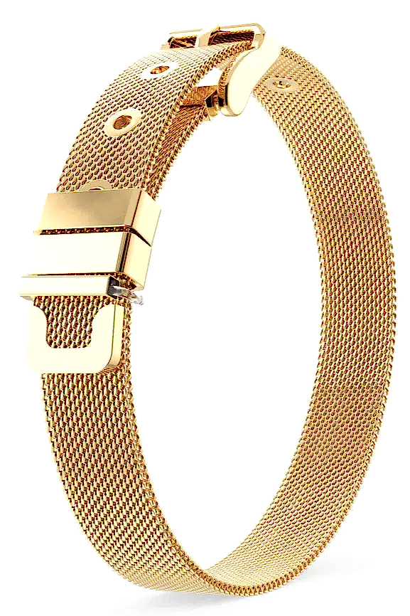 Kordon Kemer Örgü Hasır Erkek Çelik Bileklik scb03 - Sarı