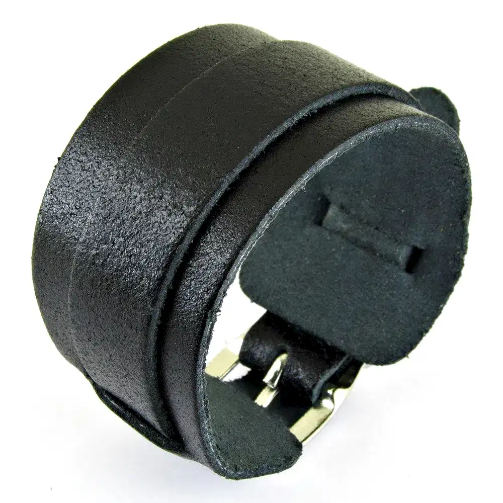 Metal Tokalı Erkek Deri Bileklik Boyu Ayarlanabilir adb13 - Siyah