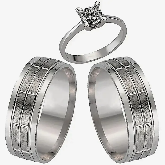 Sade Gümüş Alyans Çifti Söz Yüzükleri Tektaş Hediye wr49