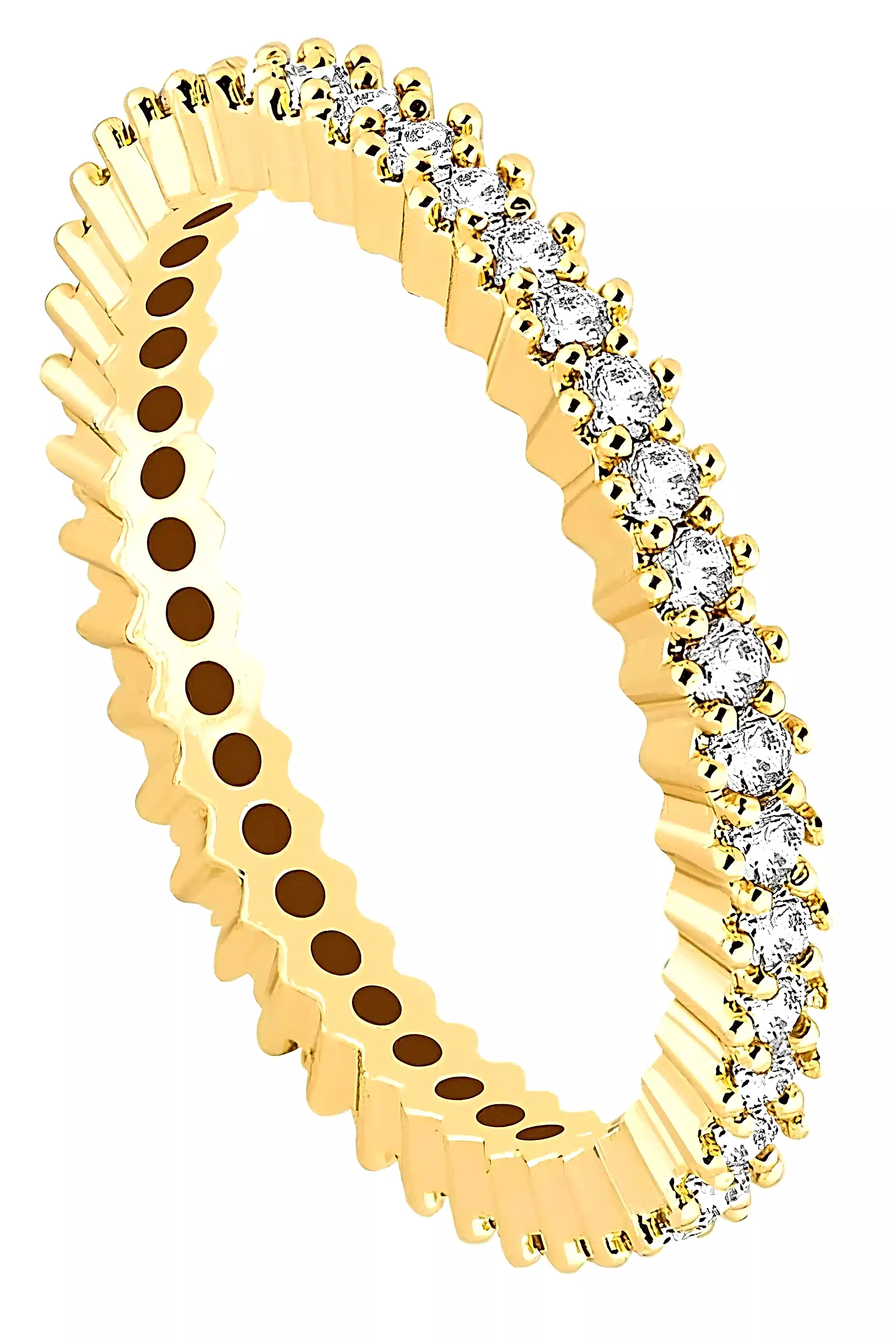 Tek Sıra Taşlı Tamtur Bayan Gümüş Yüzük Sevgiliye Eşe Anneye Hediye tkb02 - Sarı