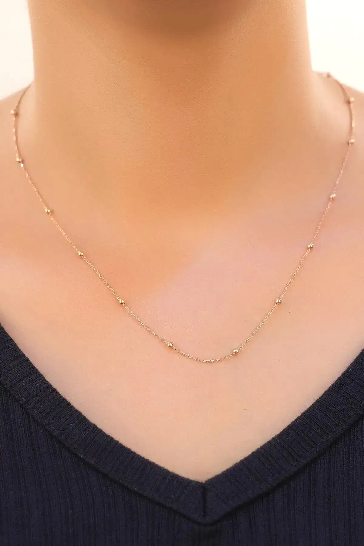 Toplu Bayan Gümüş Zincir Kolye 60 cm 3 Renk wsn212u - Pembe