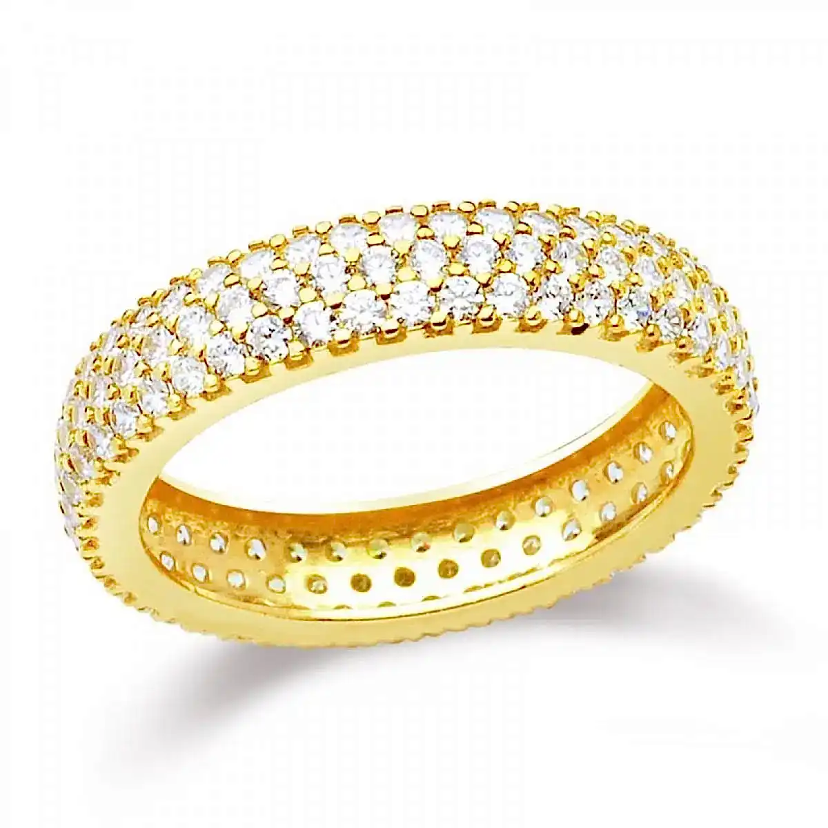 Üç Sıra Taşlı Gümüş Tamtur Yüzük Sarı Sevgiliye Eşe Anneye Hediye tgy17s